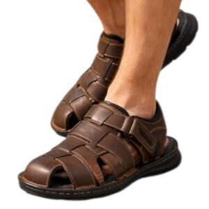 ROCKPORT Mens‎ Leather Fisherman Sandal Darwyn Brown